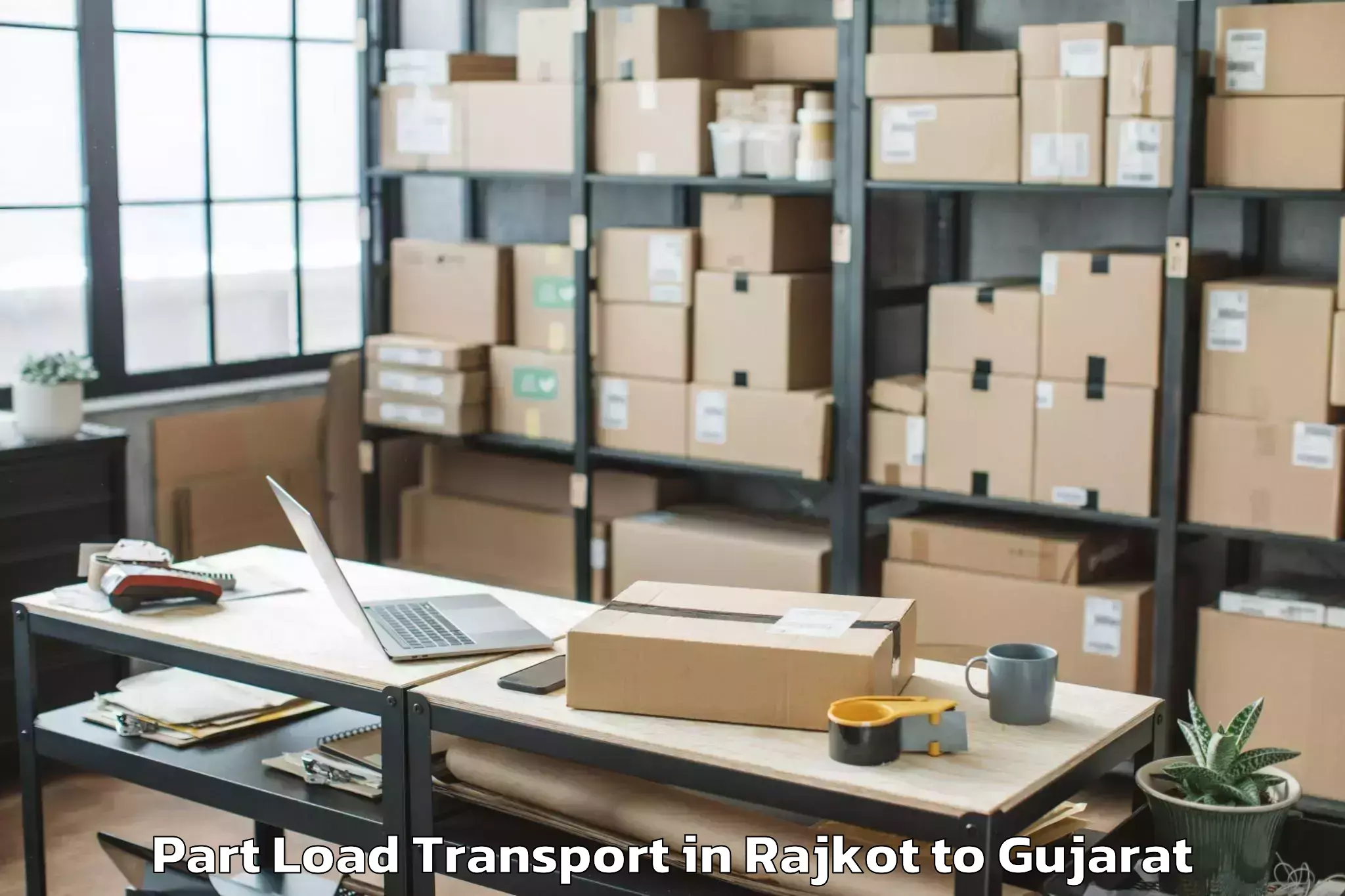 Top Rajkot to Koba Part Load Transport Available